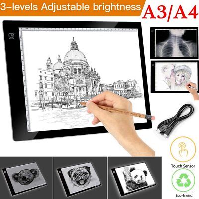 A3 A4 LED Ultra Slim Art Craft Drawing Copy Tracing Light Box Pad Board Pad Kids 