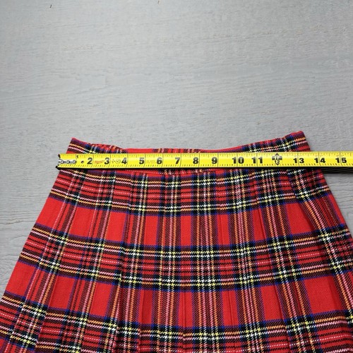 Teachers Pet Wrap Skirt Youth 14 Red Plaid Pleated School Flannel Uniform - Picture 6 of 10