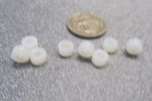 Nylon 66 Spacer, Natural, NO.4 Screw, 1/4" OD x .115" ID x 1/8" Length, 100 pc - Picture 7 of 11