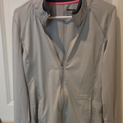 Layer 8 Performance Qwick-Dry Women's Gray Full Zip Track Jacket M Pockets