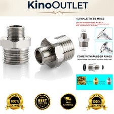 1/2 to 3/8 Brass Reducer Faucet Adapter for Secure Plumbing Connections - 2 Pack