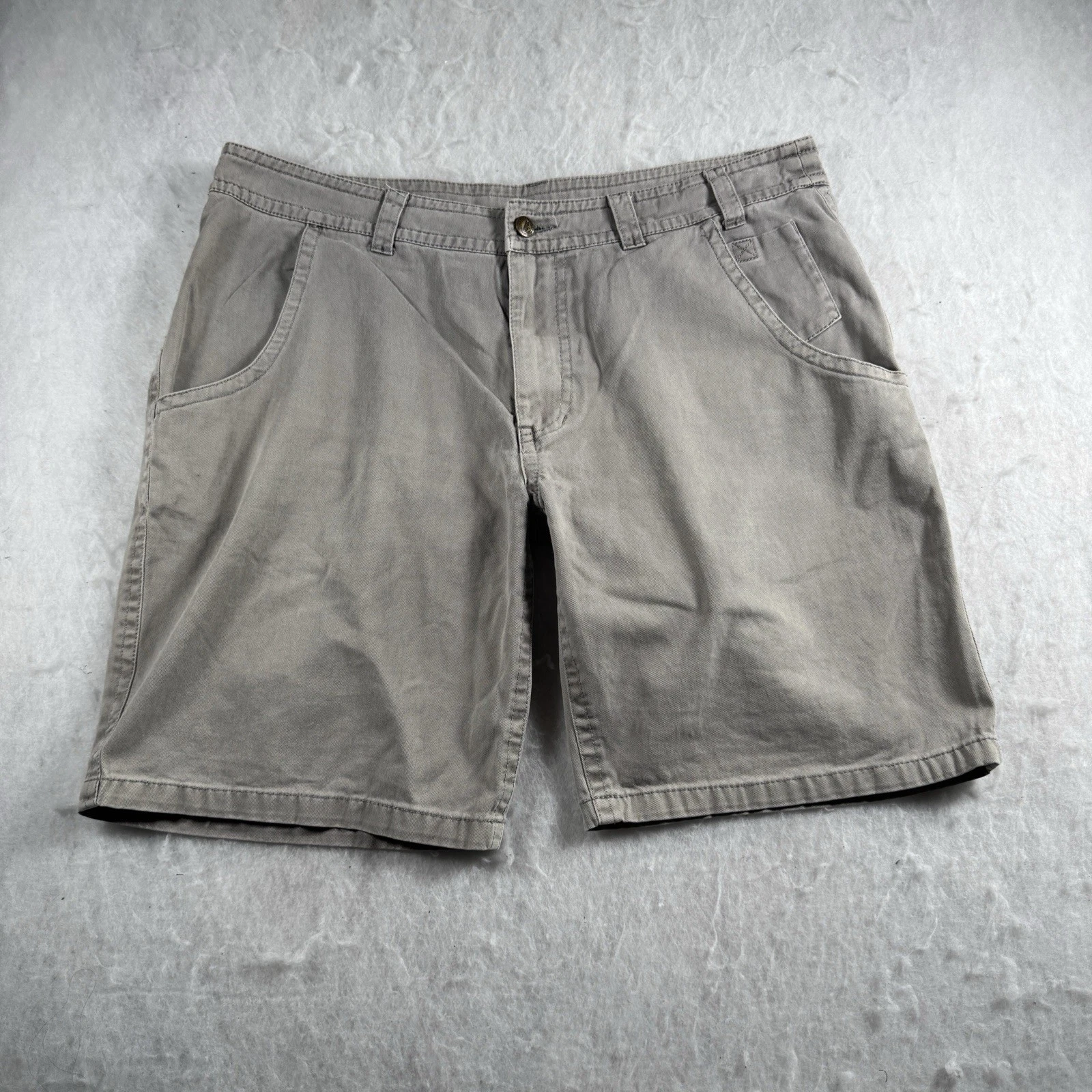 KAVU Shorts Mens 38 Gray Outdoor Casual Hiking Utility Cotton Flat Front