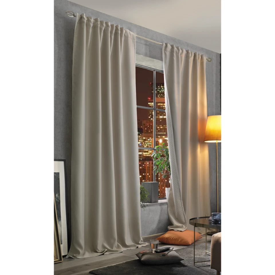 Vorhang mit Kräuselband Acustico - Polyester - Beige - 135 x 160 cm - Bild 1 von 1