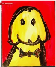 Mark Kazav -YELLOW DOG    Abstract Modern Original Oil Painting