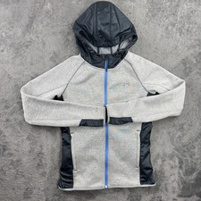 Under Armour ColdGear Storm Jacket Womens XS Gray Navy Hooded Full Zip Fleece