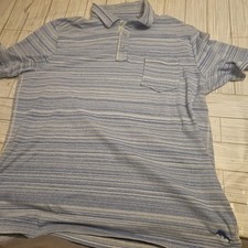 Tommy Bahama Shirt Mens Large Blue Geometric island zone short sleeve golf polo