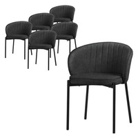 6Er Set Esszimmerstuhl Polsterstuhl KüChenstuhl Wohnzimmerstuhl Stoff Anthrazit
