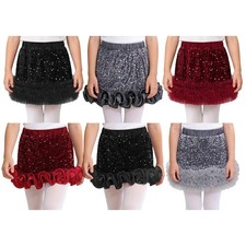Kids Girls Velvet Skirt Pencil Skirts Skorts Evening Birthday Princess Casual