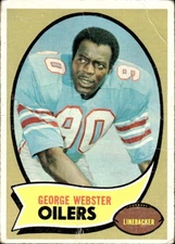 1970 TOPPS GEORGE WEBSTER 120 POOR RC FOOTBALL HOUSTON OILERS