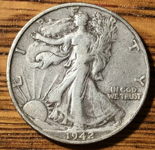 1942 S Walking Liberty Silver Half Dollar- Fine Quality Coin