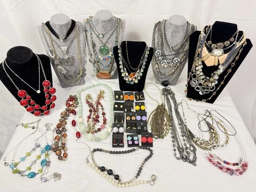 Huge Jewelry Lot Vintage to Now Rhinestone Costume Craft Wearable Modern 4+ Lbs