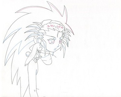 Tenchi Muyo Anime Cel Sketch Washu Ryo-Ohki Fuku 2-Pages