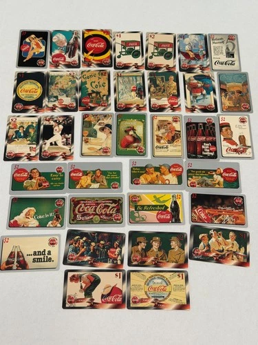 COCA COLA SPRINT $2 $1 PHONE CARD LOT UNSCRATCHED 1996 PROMOTIONAL VTG LOT OF 35
