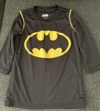L K- Boys DC Comics Batman Long Sleeve Polyester Shirt Size 4/5 Nice 
