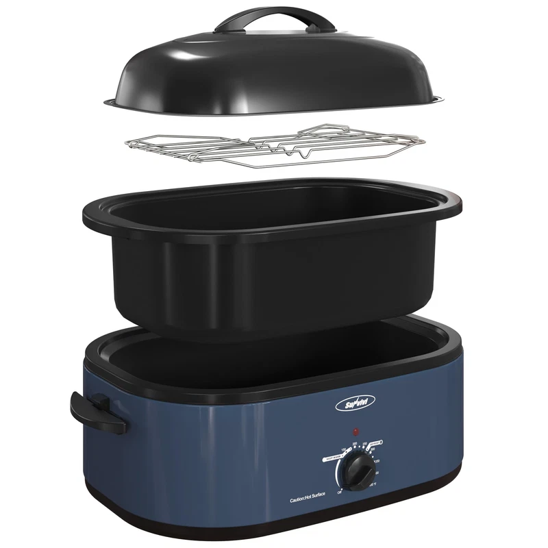 Sunvivi 18-Quart Roaster Oven Self-Basting Lid Electric Turkey Roaster Oven