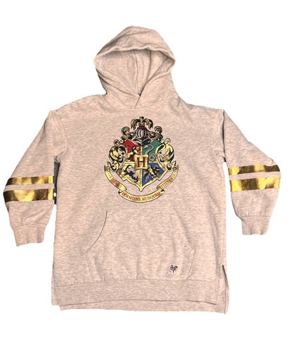 H&M Harry Potter Pullover Hoodie Gray And Gold Little Boys Size 8 Graphic Print - Picture 1 of 13