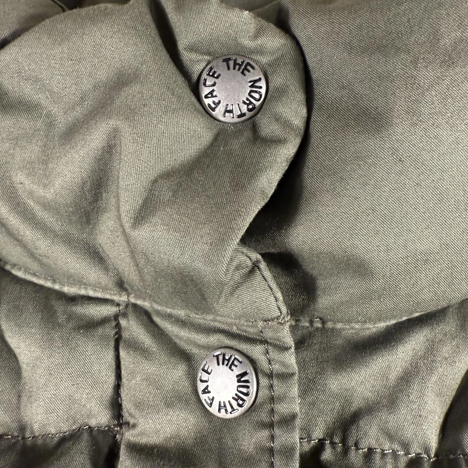 Chaleco The North Face Para Hombre Mediano Verde Oliva Plumón de Ganso Puffer Frontal A Presión Acolchado Foto 4 de 4