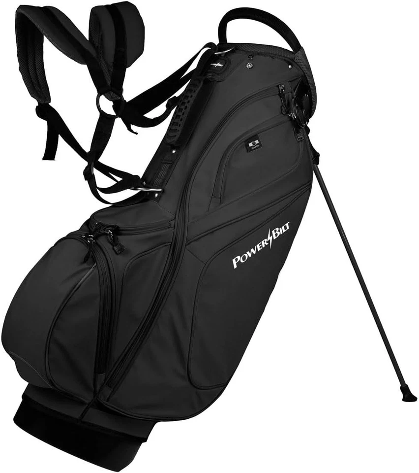 Nueva bolsa de pie de golf Powerbilt TPS Dunes 14 vías 9" de cuero sintético liviana Foto 2 de 4