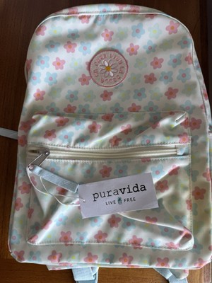 Pura Vida multi-coloured floral backpack Daisy Daisies Pastel Flowers 
