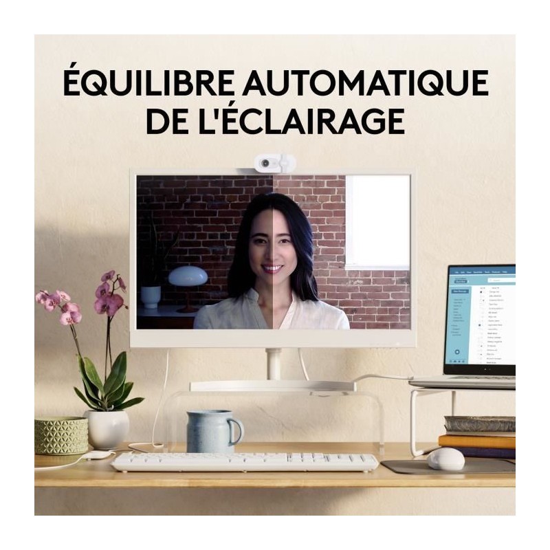 Webcam Full HD 1080p Logitech Brio 100 avec microphone intégré net - 3