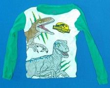 Boys Size 7 JURASSIC WORLD Dominion Pajama Top Long Sleeve Green Dinosaurs