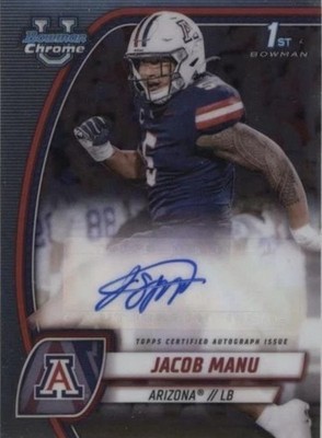 2024 Bowman University Chrome - Chrome Prospect Autographs Jacob Manu #PA-JMA...