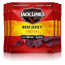 Jack Link's Beef Jerky, Teriyaki, Multipack Bags – Flavorful Meat Snacks for ...