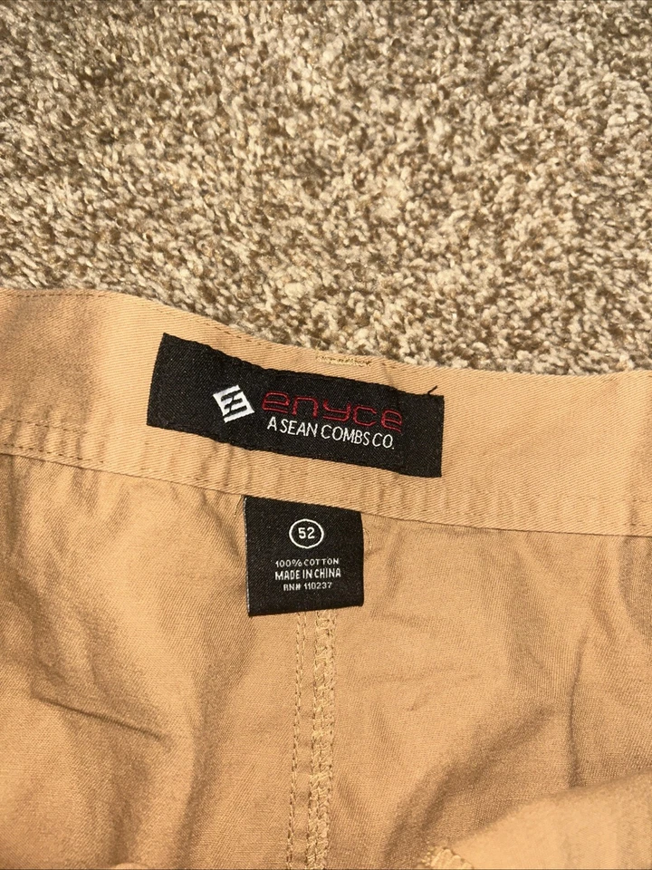 Pantalones Cortos Enyce Y2K Sueltos Para Hombre Años 90 Pierna Ancha Talla 52 Caqui Tostado Foto 4 de 4