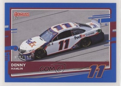 2021 Panini Donruss NASCAR Cars Navy Blue 89/199 Denny Hamlin #39 1u6