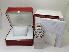 Reloj Cartier Ballon Bleu cronógrafo 44 mm W6920063 esfera plateada para hombre SS PG