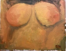 Interior Cubism Anatomy Boudoir Oil Painting 11x14 Original Signed BVC