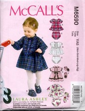 UNCUT!M6590 MCCALL'S INFANTS' DRESSES, PANTIES AND SHOES