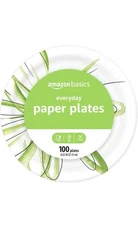 Amazon Basics Everyday Paper Plates, 8.62 Inch, Disposable, 100 Count