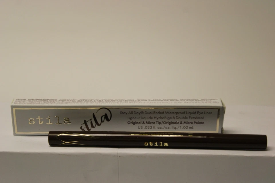 Stila Stay All Day Dual-Ended Waterproof Liquid Eye Liner Dark Brown NEW - Image 3 of 4