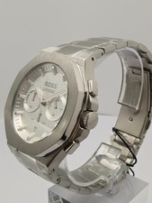 Image of HUGO BOSS MENS TAPER CHRONO WATCH HB1514087 SILVER DIAL - WARRANTY - RRP 499.00