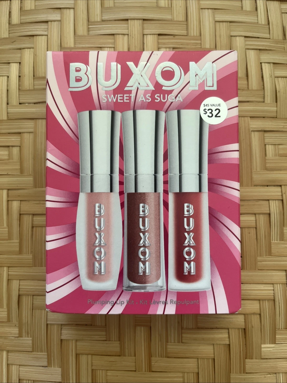 Buxom SWEET AS SUGA Plumping Mini Lip Kit Soft Blush, Sugar & Mudslide