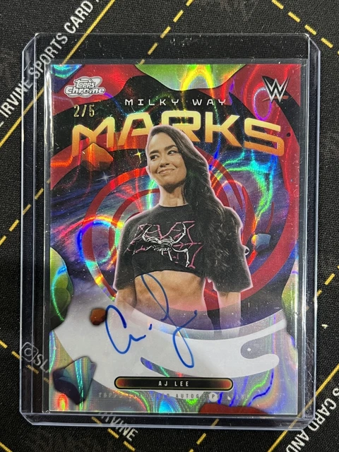 2026 Topps Chrome Cosmic WWE AJ Lee Milky Way Marks Auto Red Flare /5