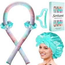 Satin Heatless Curling Set, Heatless Curls Overnight with 39" Hair Curler