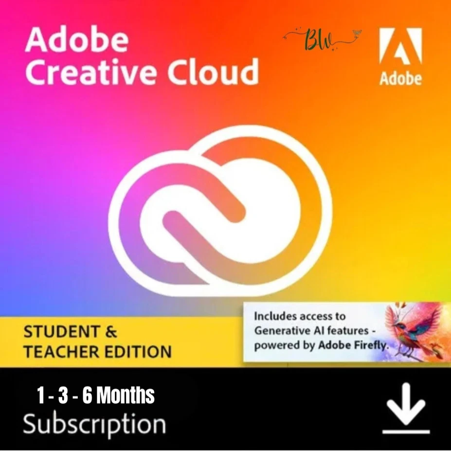 Adobe Creative Cloud Vollversion 1/3/6 Monate – Dauerlizenz-Kein Abo-Updatefähig