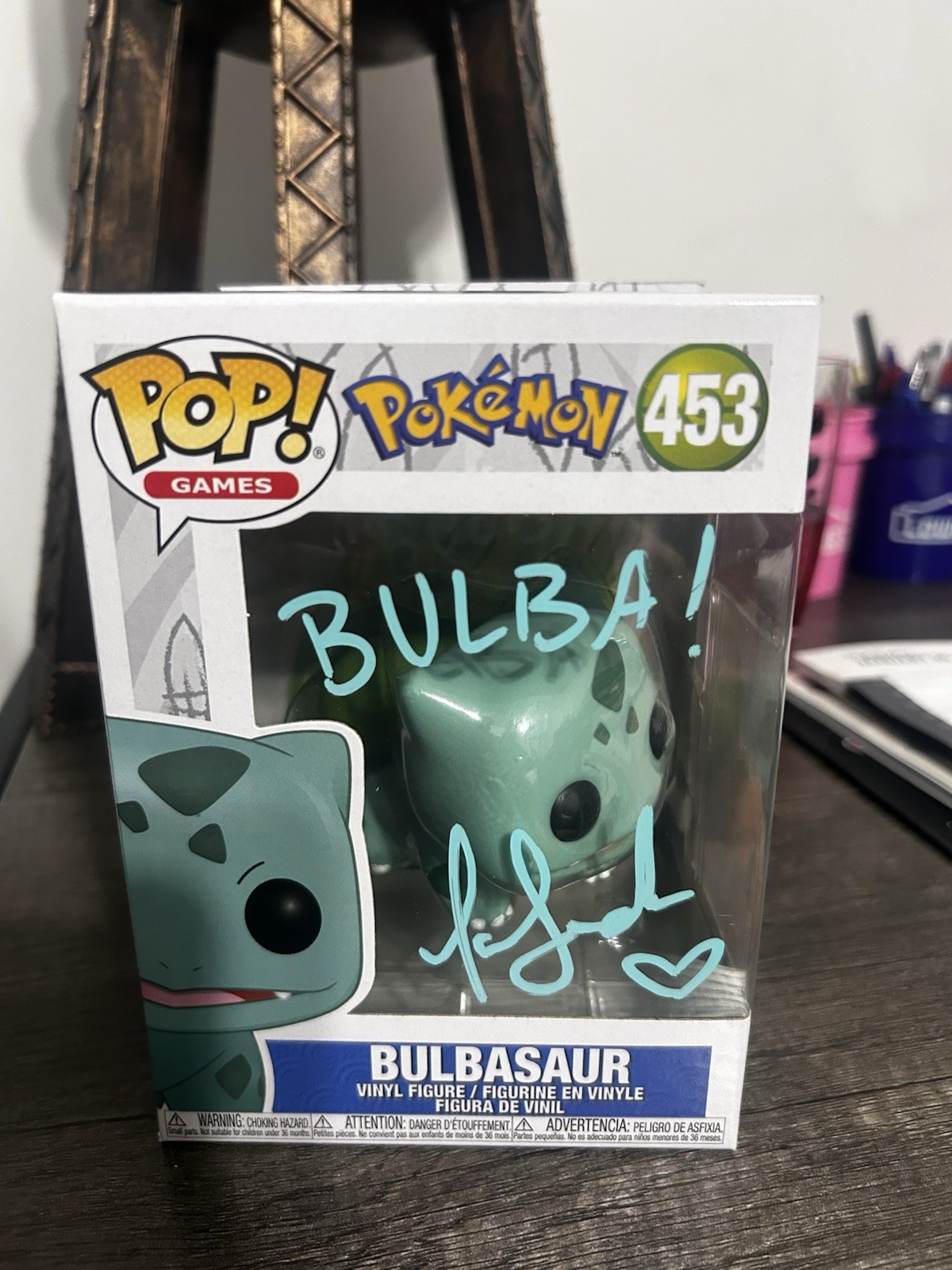 Funko Pop! Figura Bulbasaur firmada por Tara Sands Pokemon #453 con Bulba