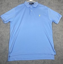 Polo Ralph Lauren Men’s L Light Blue Cotton Mesh Polo Shirt Pony Logo