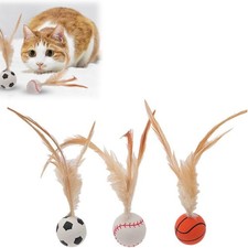 Interactive Cat Feather Ball Toys - 2025 New Elastic Bouncy