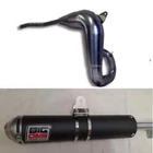 FITS KAWASAKI KMX 125 86-03 COMPLETE EXHAUST CHROME FRONT & TAIL PIPE + GASKET