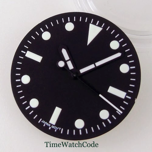 Classic 29Mm Pilot Style Watch Dial Face + Hands Set Arabic Numerals Fit for NH3 - Foto 11 di 33