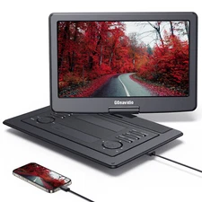 19" Portable DVD CD Player With 16" Large Swivel Screen Rechargeable HDMI USB/AV
