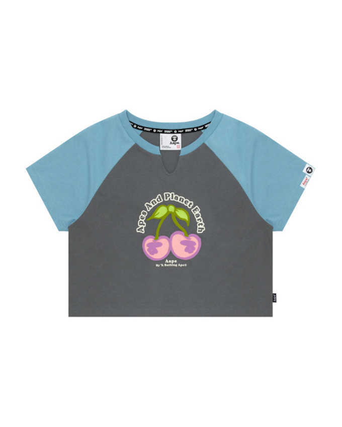 トップス APE A BRTHING LADIES 2xs Aape By A Bathing Ape Women's Cropped T-Shirt 2024 SS Cherry
