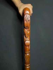 Wooden Hand carved Cane Wood carved crafted Halloween gift