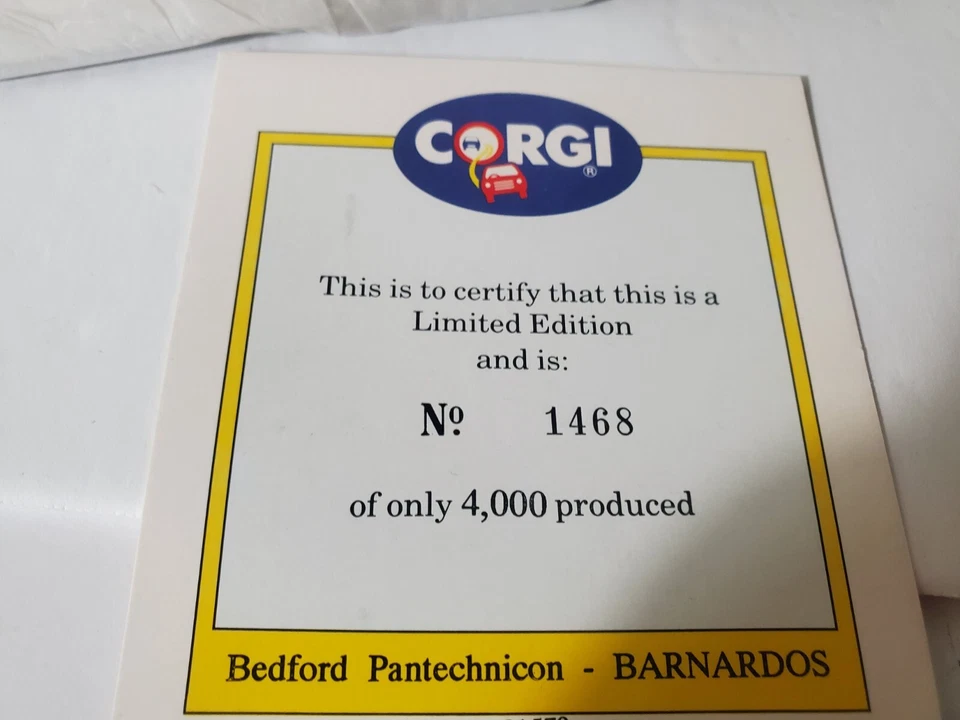Corgi Classics 97087 LE Barnados Van Bedford Pantechnicon Numbered Mint OB - Image 3 of 4