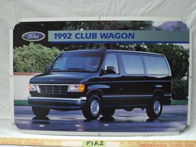Dealership Showroom Sign/Poster 1992 Ford Econoline E150 Club Wagon Van 92  Promo