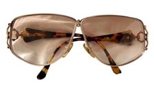 VTG COURREGES 70s 80s Eyeglass Frames Tortoise Gold RX Filagree Rhinestones